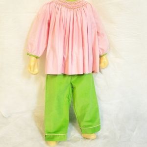 Petit ami 12 months gingham top& corduroy pant